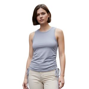 Hollister Woman’s Rushed Tank Blue size M Cropped Y2K preppy retro